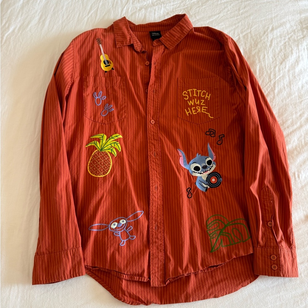 Disney Lilo & Stitch Orange Striped Shirt